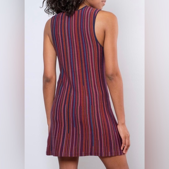 RVCA Knit Shift Dress STRIPED SWEATER DRESS  NWOT multi-color striped Size M - Picture 4 of 12